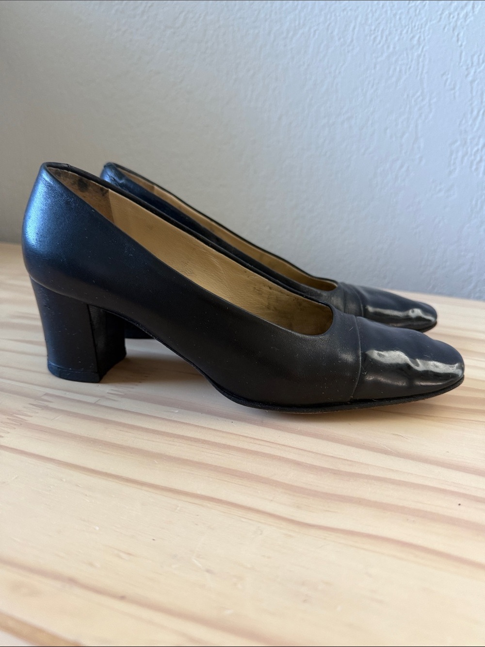 Bally Black Leather Square-Toe Flats